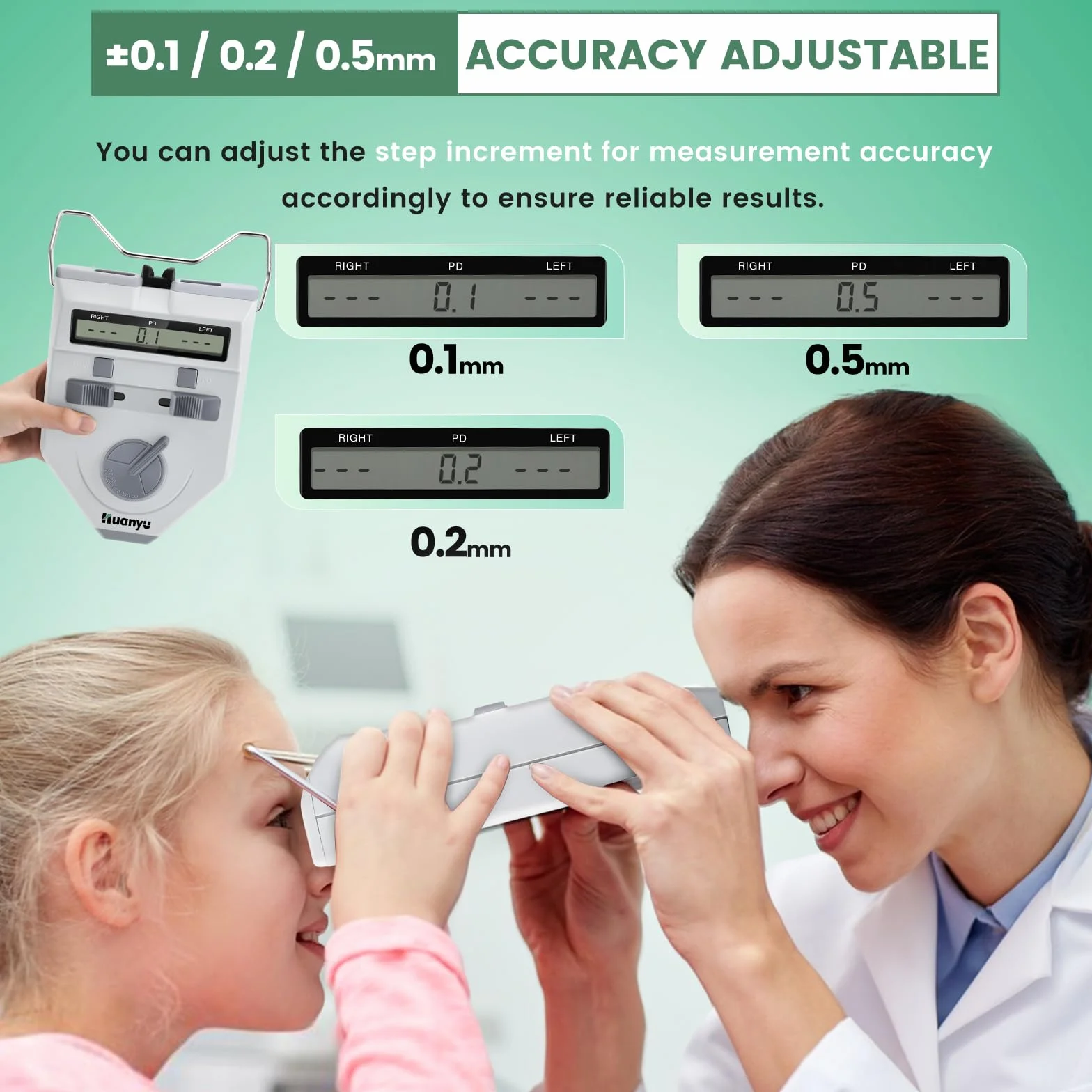 Huanyu Optische Digital PD-Messgerät Pupillenmessgerät 45-82mm LCD Display Genauigkeit 0.1-0.5mm Optometrie LY-9AT