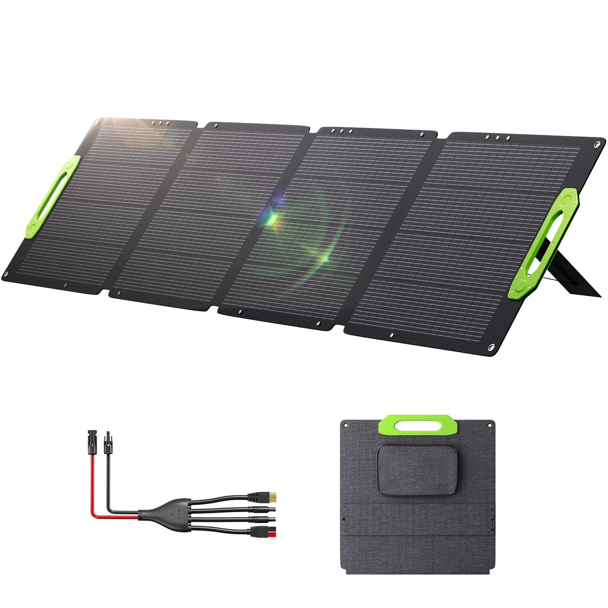 400W Solarpanel Faltbar, IP67 Wasserdicht mit Kickstand Tragbare Solarmodul, Für Camping, Wohnmobil, Tragbare Powerstation und Outdoor