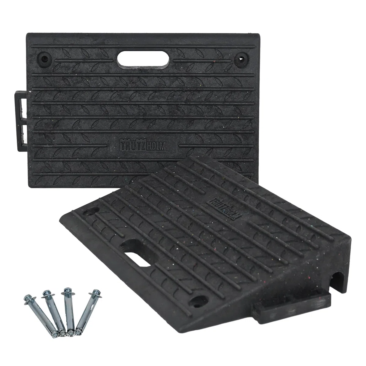 Bordsteinrampe für 10 cm Ausgleich aus Robustem Gummi - Rampe für Rollstuhl, Türschwelle, Auto, Motorrad und Bordsteinkanten - 2 Stück