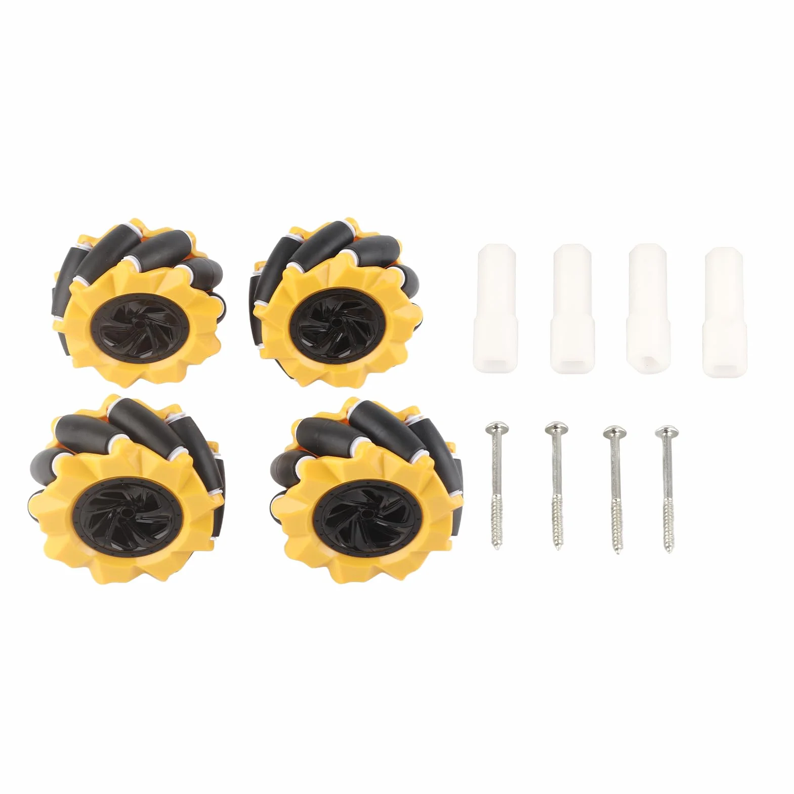Mecanum-Rad omnidirektionales Roboterauto 80 mm ABS-Gummi Gelb/Schwarz für TT Motors-Bausteine
