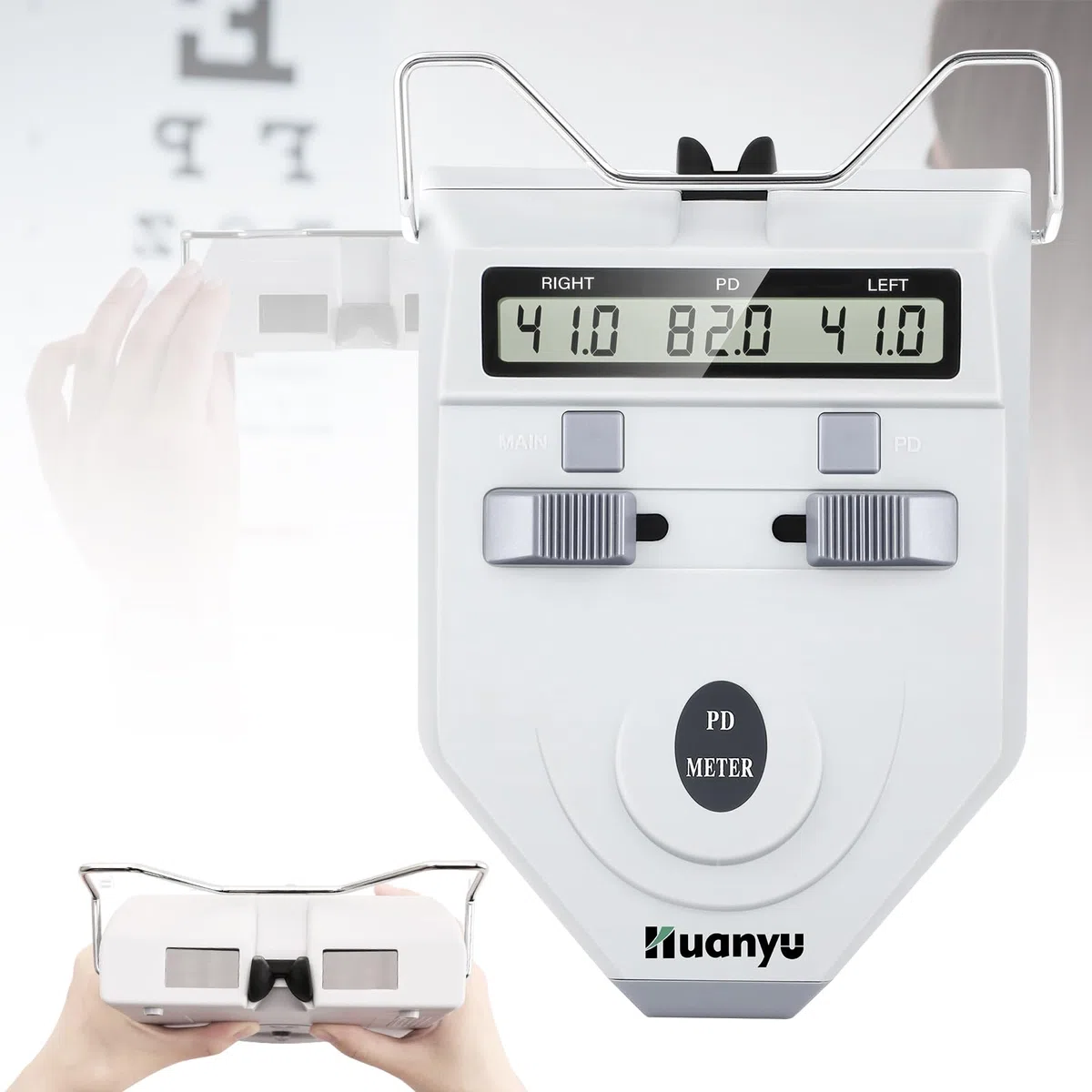 Huanyu Optische Digital PD-Messgerät Pupillenmessgerät 45-82mm Pupillaren-Entfernungsmesser Pupillenmessung mit LCD Display Genauigkeit 0,1-0,5mm Optometrie für Schule Krankenhaus Optical Tool(LY-9A)