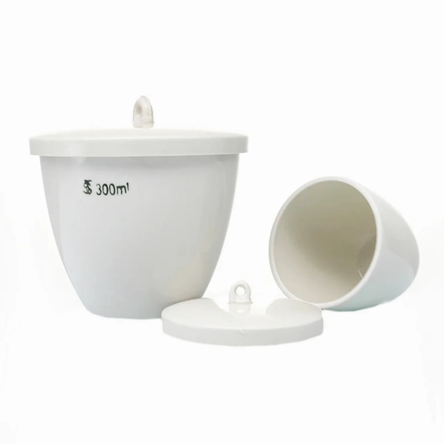 Keramiktiegel Laborausrüstung Porzellantiegel mit Deckel von 5 ml bis 300 ml (200 ml, 5 Stück)