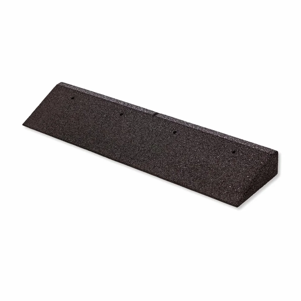 bepco Bordsteinkanten-Rampe, LxBxH: 100 x 25 x 4 cm aus Gummi (schwarz) Auffahrrampe,Türschwellenrampe, mit eingelagerten Unterlegscheiben zur Befestigung