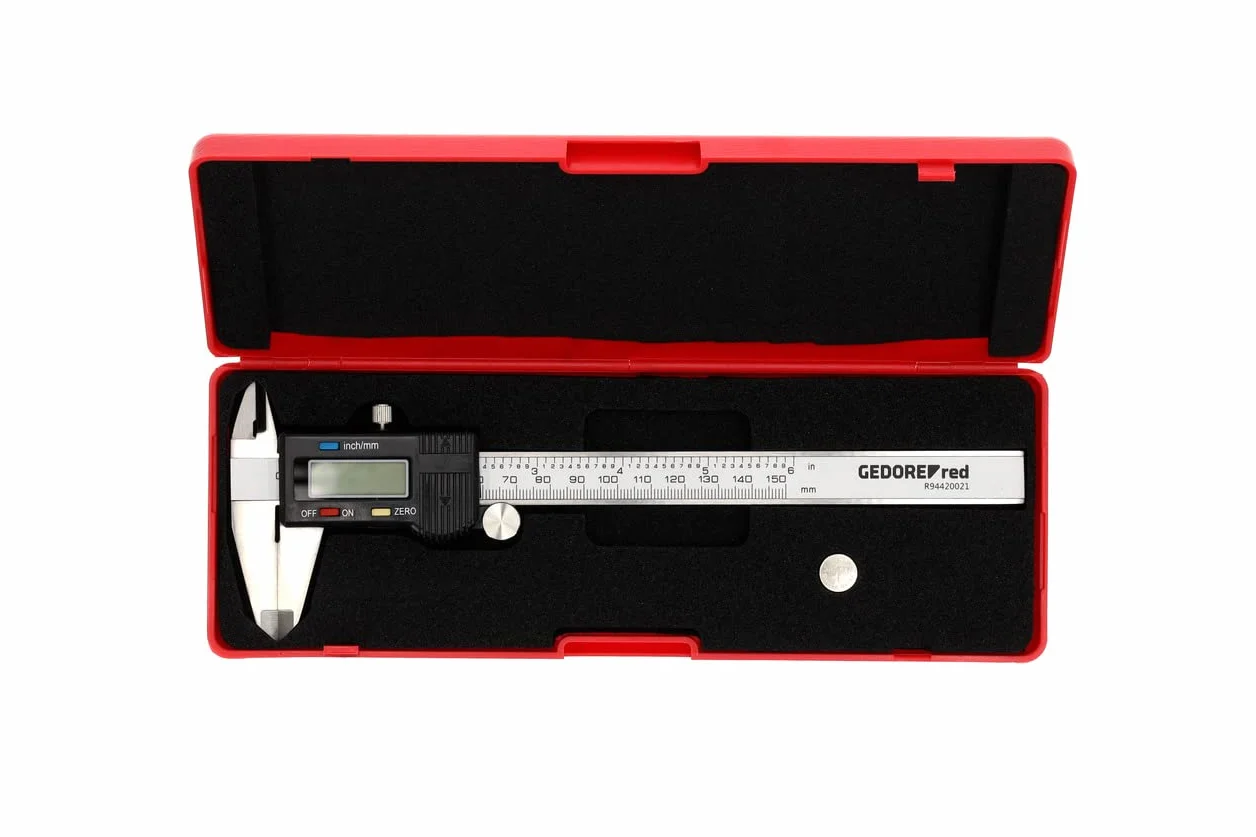 GEDORE red digitaler Messschieber, mm/Zoll-Anzeige, Messbereich: 153 mm, 6", Außen-/Innen-/Stufen-/Tiefenmessung, R94420021