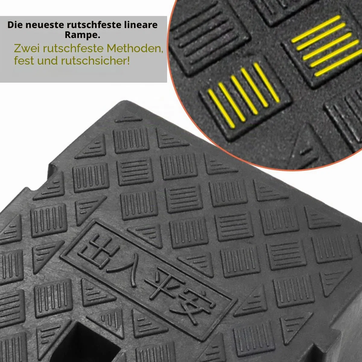 JAHOMFAI Bordsteinrampen, Aus Robustem Kunststoff, 2 Stück Tragbar Rampe Rollstuhl Türschwellenrampe für Auffahrt, Gehweg, Motorrad, Roller, Autos, mit 2 Erweiterungsbolzen(Schwarz 27 x 25 x 11 cm)