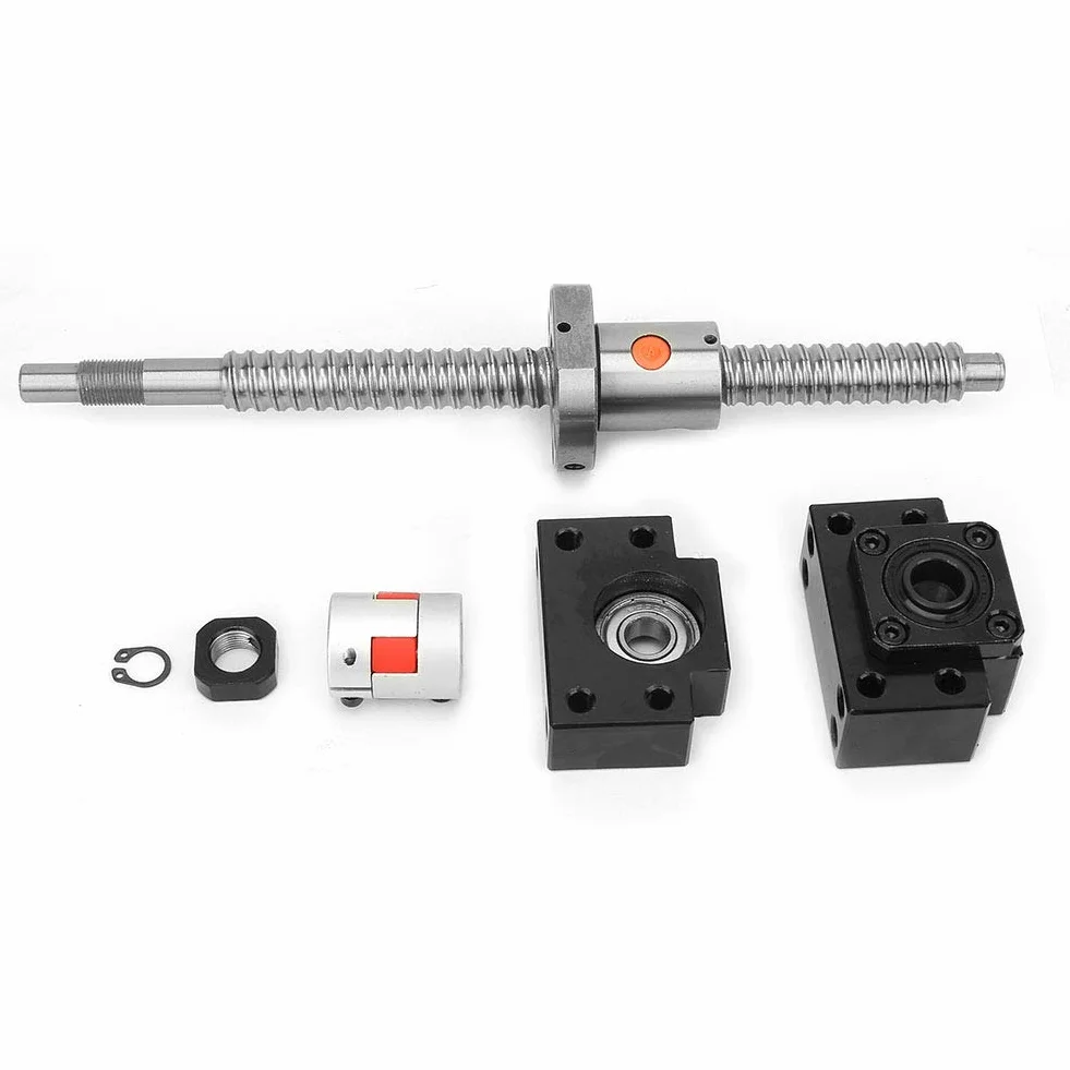 SFU1605 Kugelumlaufspindelsatz 250 mm Edelstahl-Kugelumlaufspindel & Mutter & BKBF12-Halterung & 6,35 * 10 mm Kupplung für CNC-Maschine