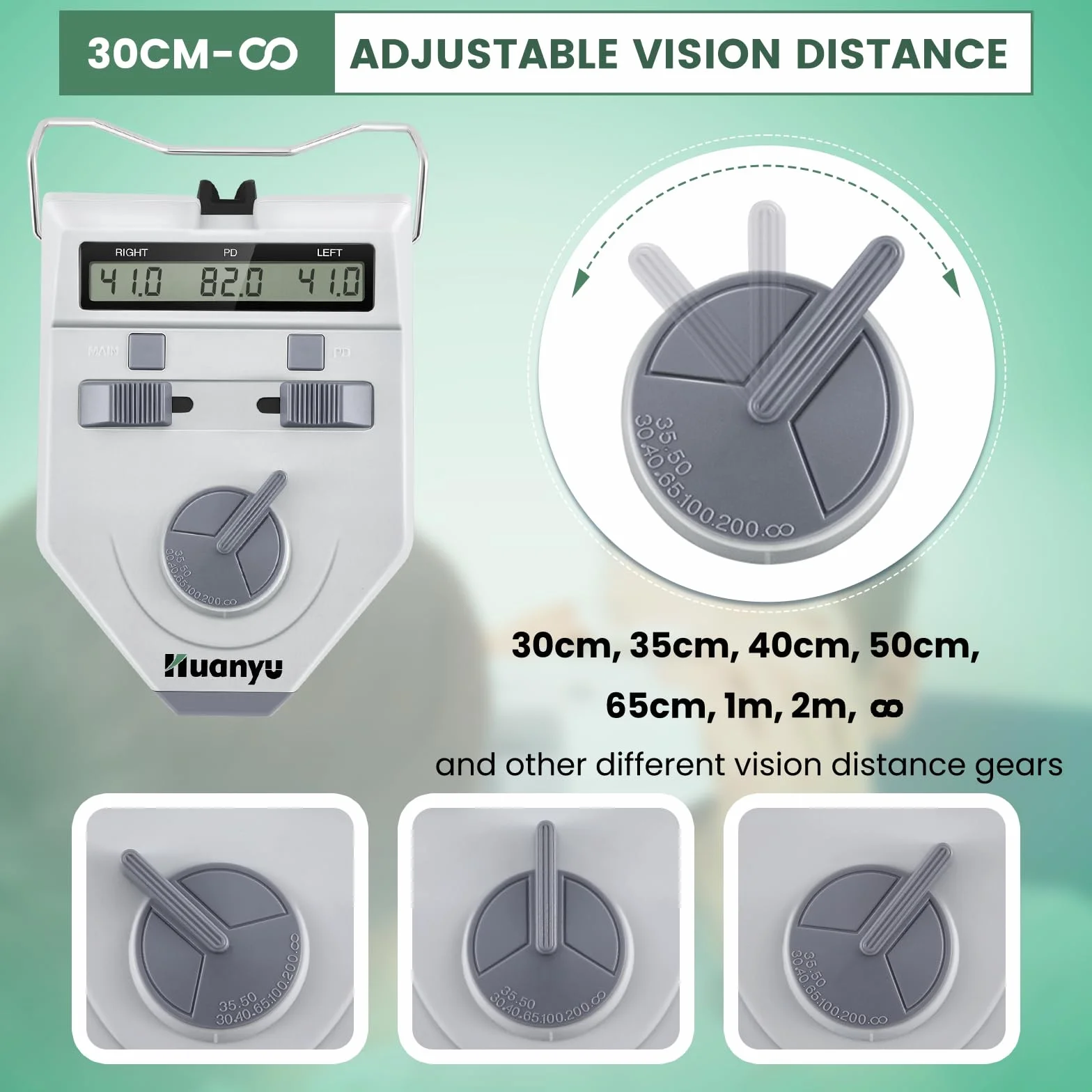 Huanyu Optische Digital PD-Messgerät Pupillenmessgerät 45-82mm LCD Display Genauigkeit 0.1-0.5mm Optometrie LY-9AT