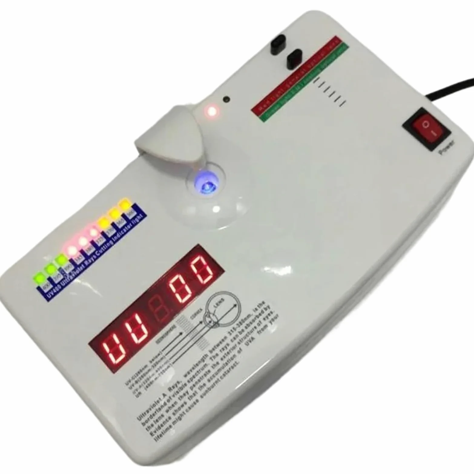 UV-Messgerät, Optische Linse Anti UV Ultraviolett Ray Linse Tester Detektor UV Vermesser UV400 Test,Kalibrierte Messwerte