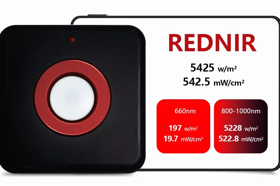 VBR-REDNIR-Messer. Prüft die Bestrahlungsintensität von 660nm rotem Licht, 730nm und 800-1000nm nähem Infrarotlicht.