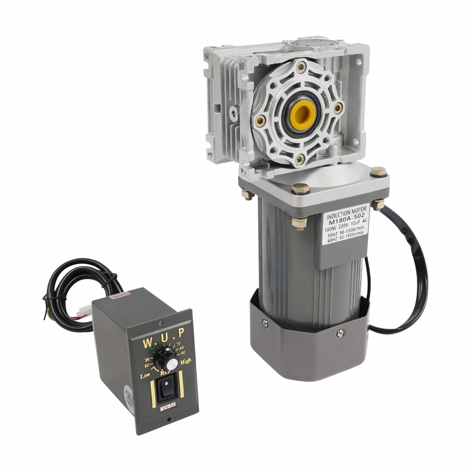 Getriebemotor 220V 180W Schneckengetriebemotor mit Drehzahlregler 35NM Drehmoment Reduziergetriebe
