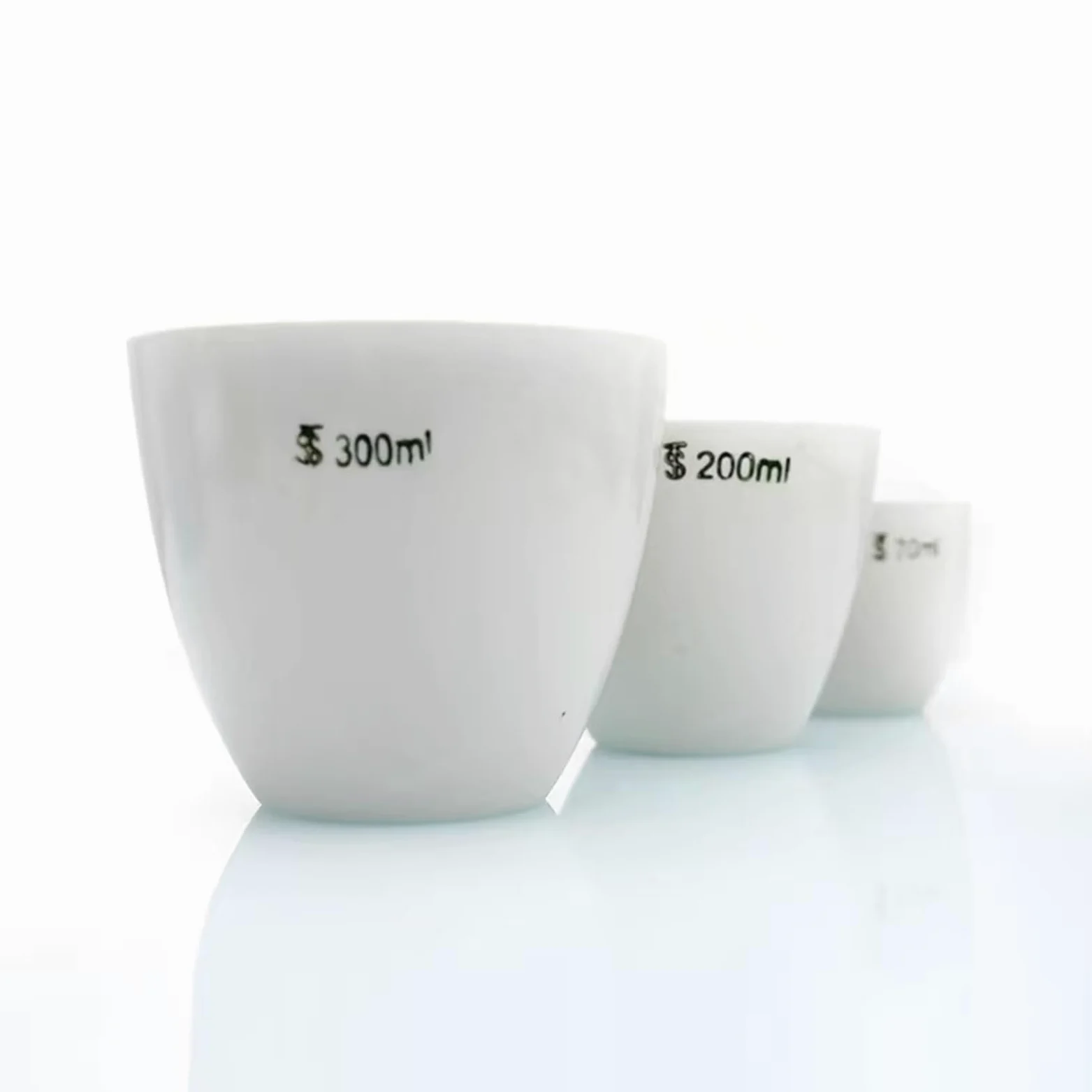 Keramiktiegel Laborausrüstung Porzellantiegel mit Deckel von 5 ml bis 300 ml (200 ml, 5 Stück)