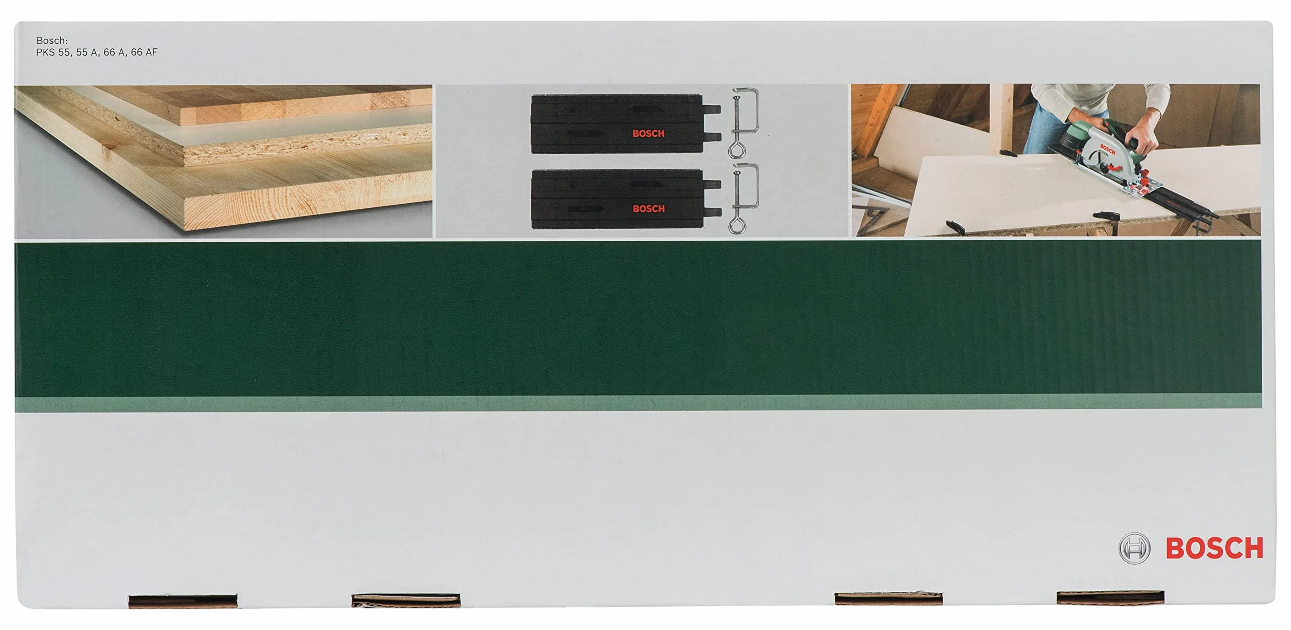 Bosch Führungsschiene Kunststoff 2x 350 mm für PKS 55A 66A 66AF Zubehör Kreissägen Schwarz