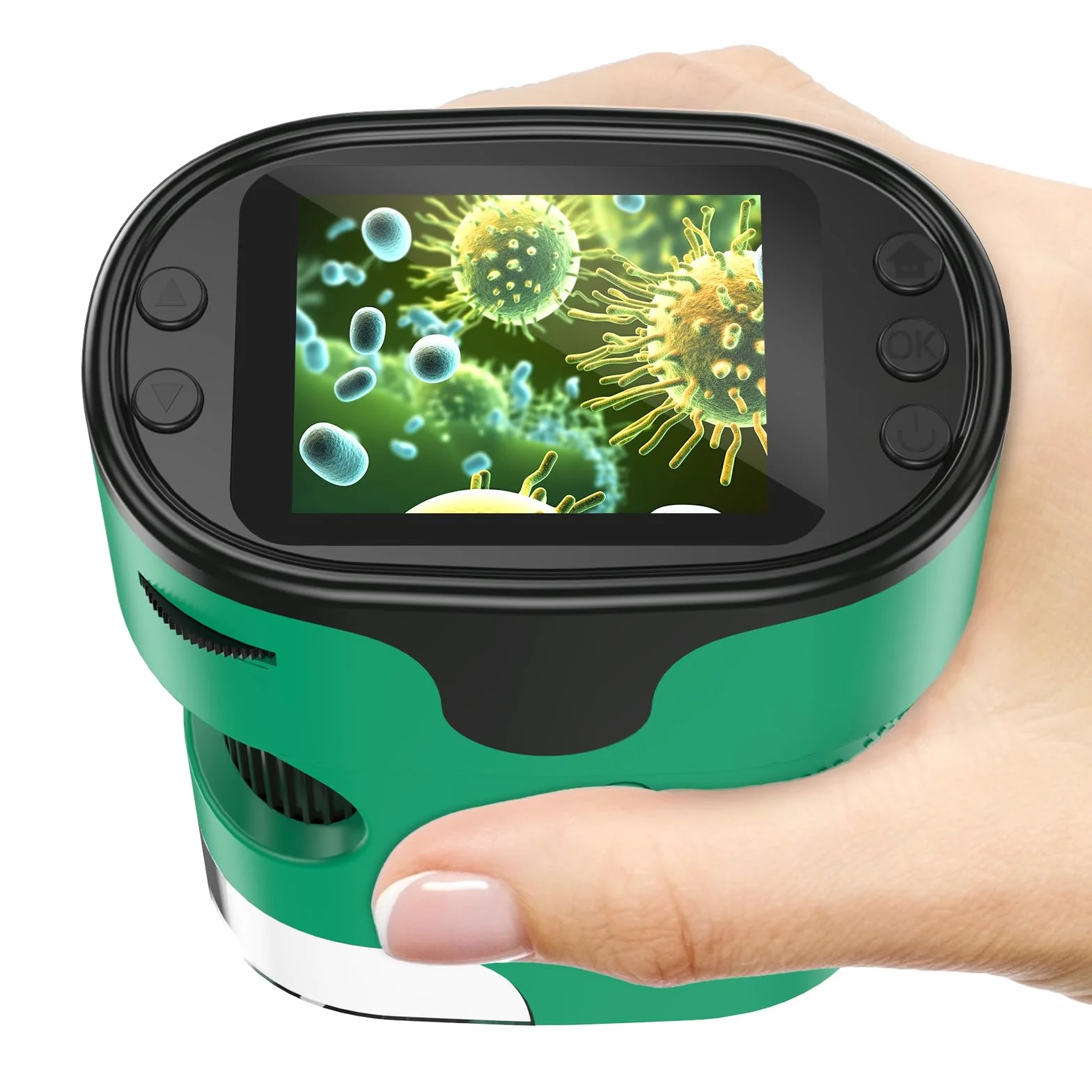 Digitales Handmikroskop 1000X mit 2,0" 4K Bildschirm, wiederaufladbares Set inkl. 32GB Speicherkarte & EVA Transportkoffer