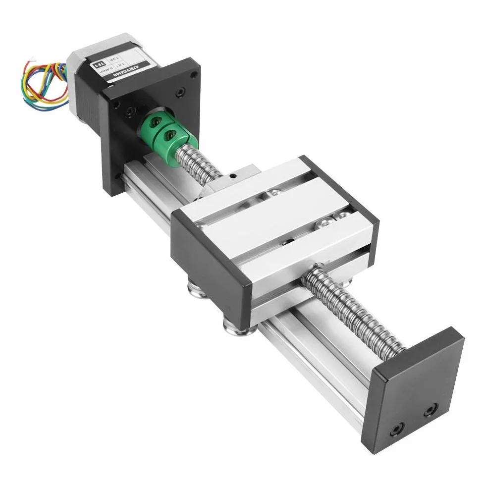 Kugelumlaufspindel Linearschlitten, 1204 Kugelumlaufspindel mit Schrittmotor Kugelumlaufspindel Hub Langtischantrieb mit Schrittmotor 100 mm Hub