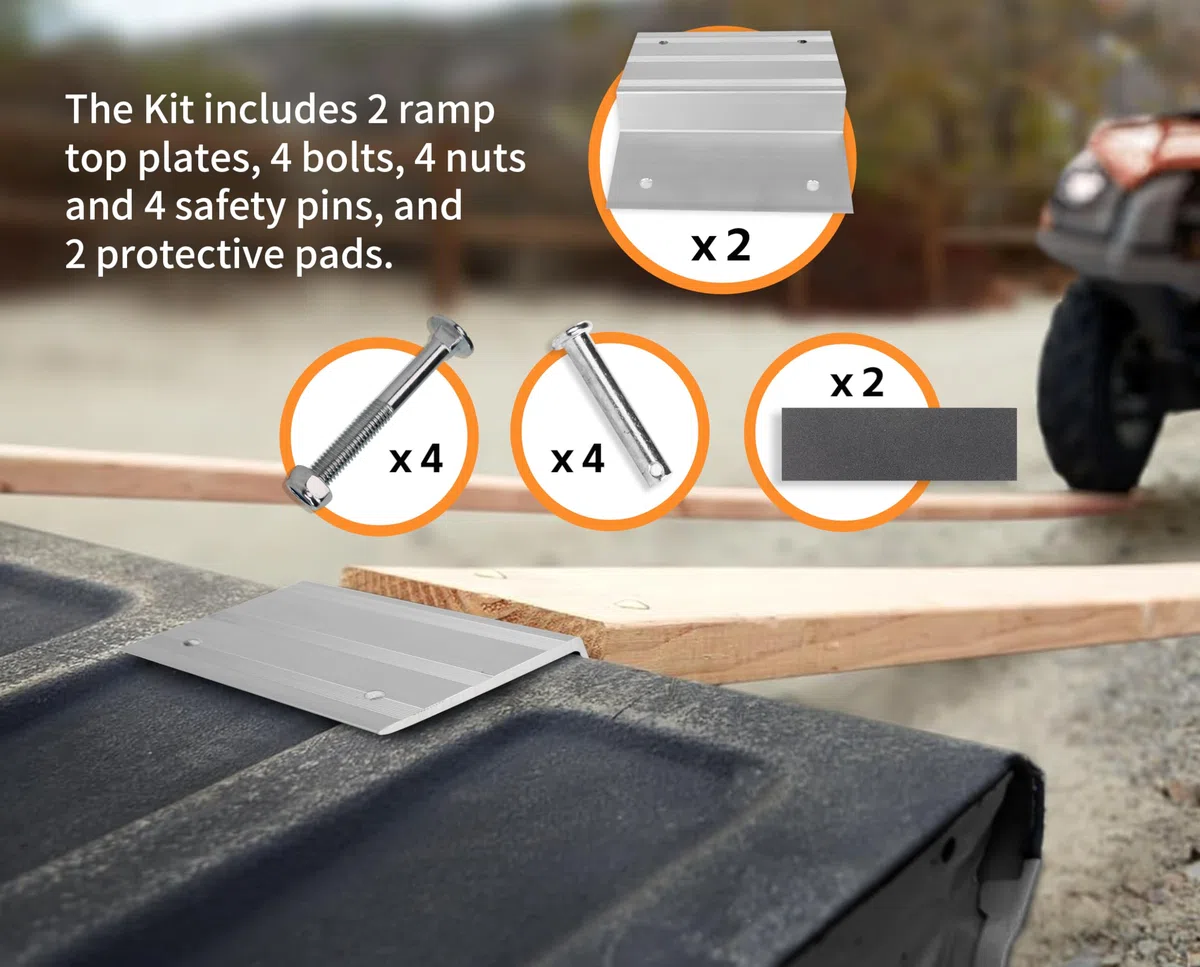 MaxxHaul 50946 Aluminium-Rampen-Top-Kit – entworfen für 5,1 x 20,3 cm große Bretter für Auto, LKW, Anhänger, Auffahrt, Schuppen, Rasenmäher