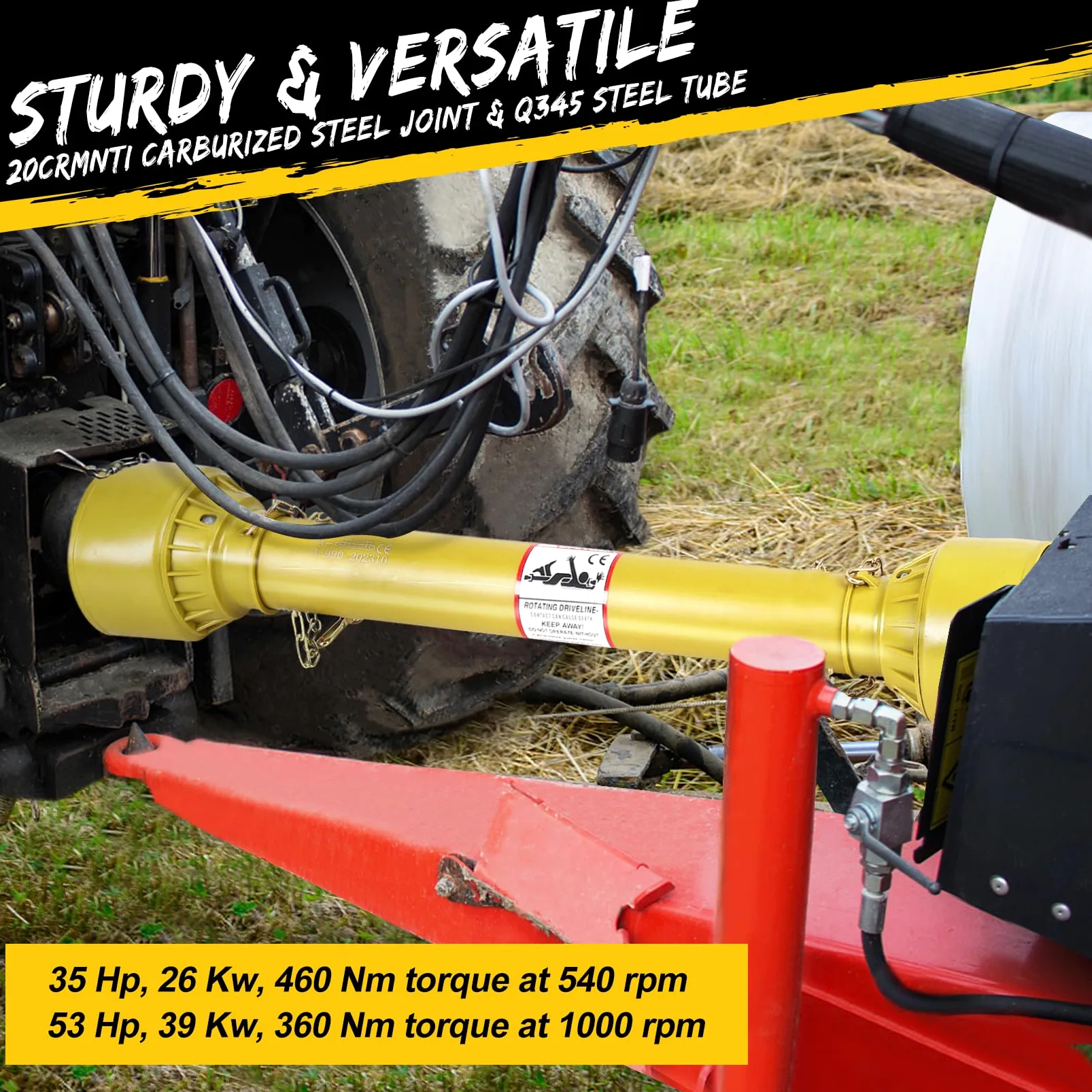 Verstellbare Gelenkwelle Für Traktor, 1-3/8" 6 Zähne PTO Welle Mit Teleskoprohr, Q345 Stahl, 540/1000 u/Min, Traktor Antriebswelle Für Landwirtschaftliche Geräte