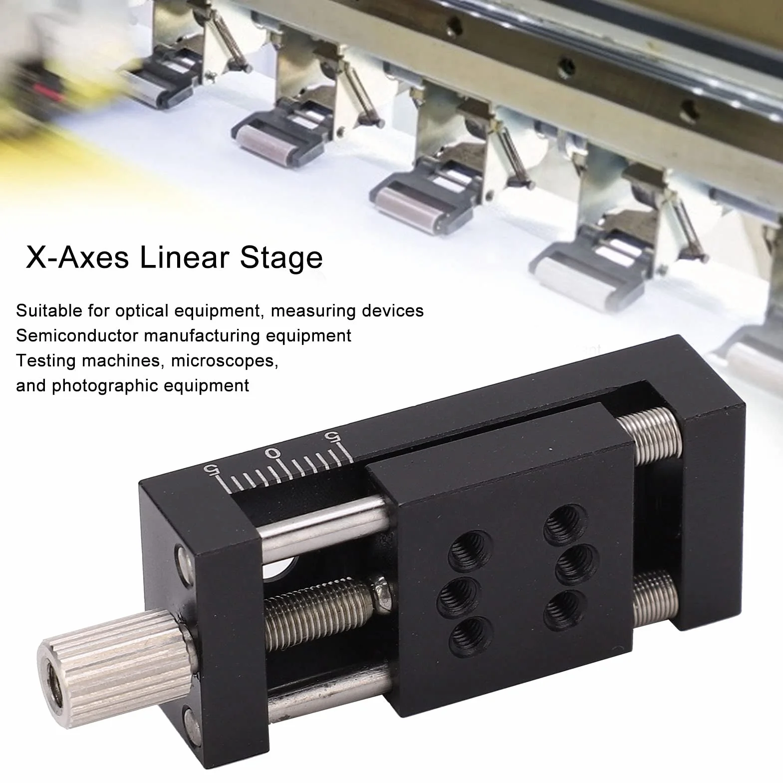 Feinabstimmung der Linearen Bühne aus Aluminiumlegierung SP20A-10, 0,8 X 0,8 Zoll Tischgröße, Reibungslose Bewegung für Halbleiterfertigungsanlagen, 1 Kgf Last