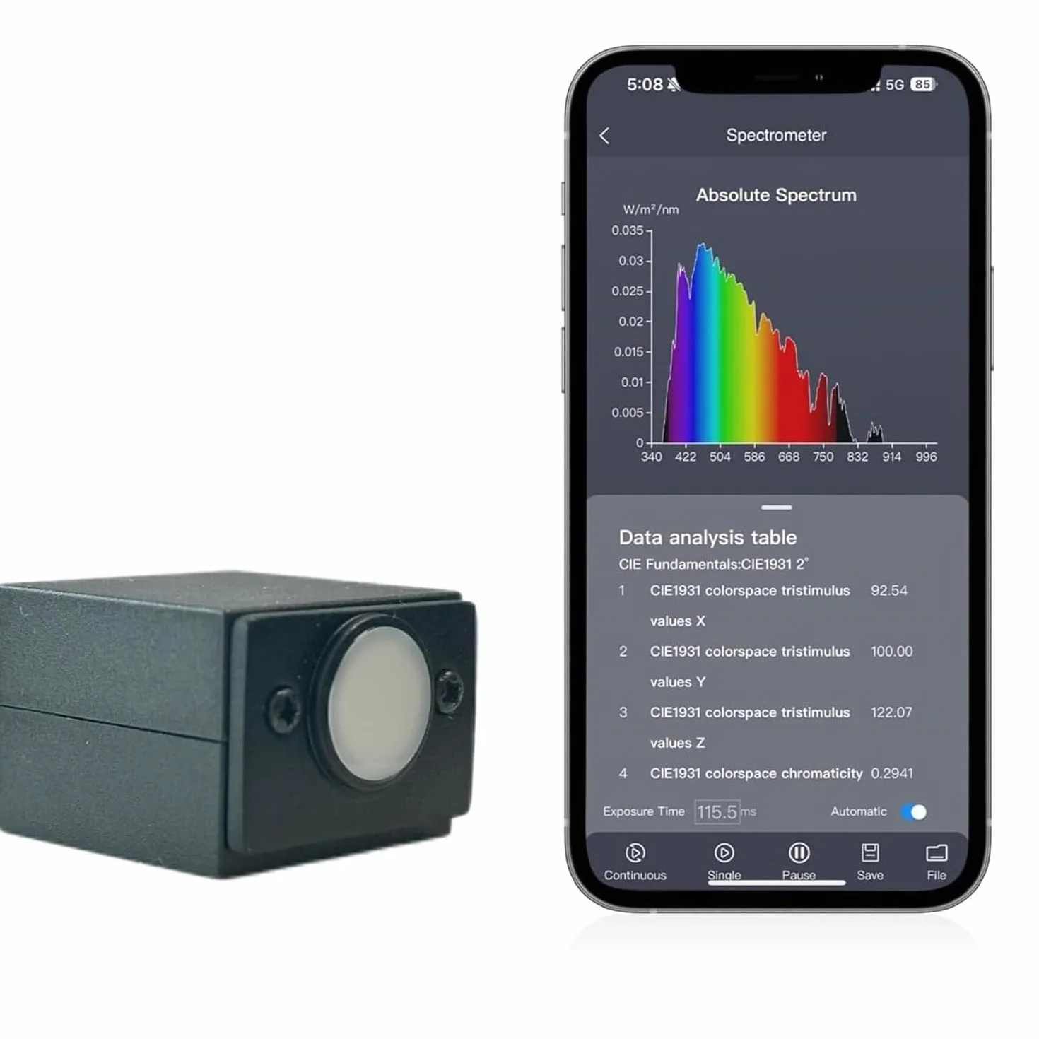 Handspektrometer Laborqualität PPFD CRI CCT Lux Spektrum-Diagramm LED-FR D Gartenbau