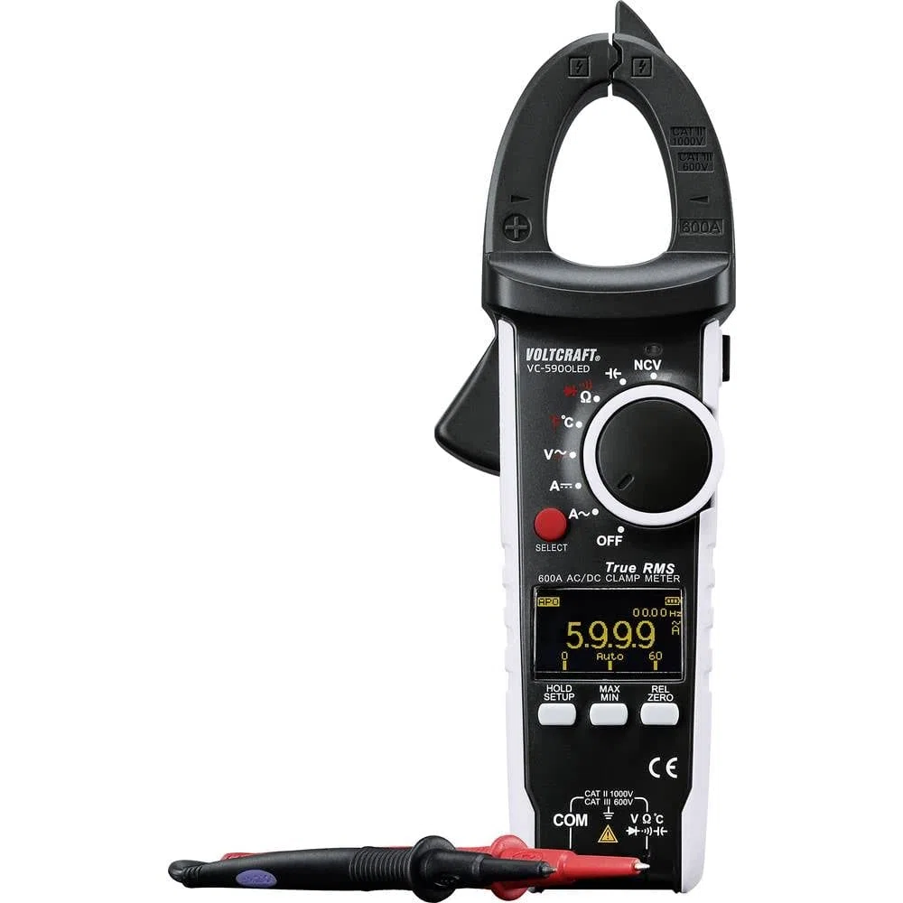 Voltcraft VC-590OLED Stromzange digital OLED-Display CAT III 600 V, CAT II 1000 V Anzeige (Counts): 6000 VC-590 OLED