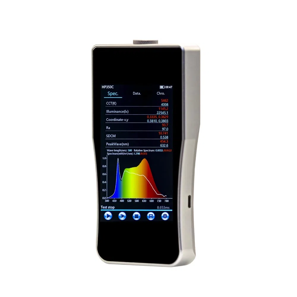 Spektrometer Lichtmessgerät mit 5 Zoll Bildschirm und Software