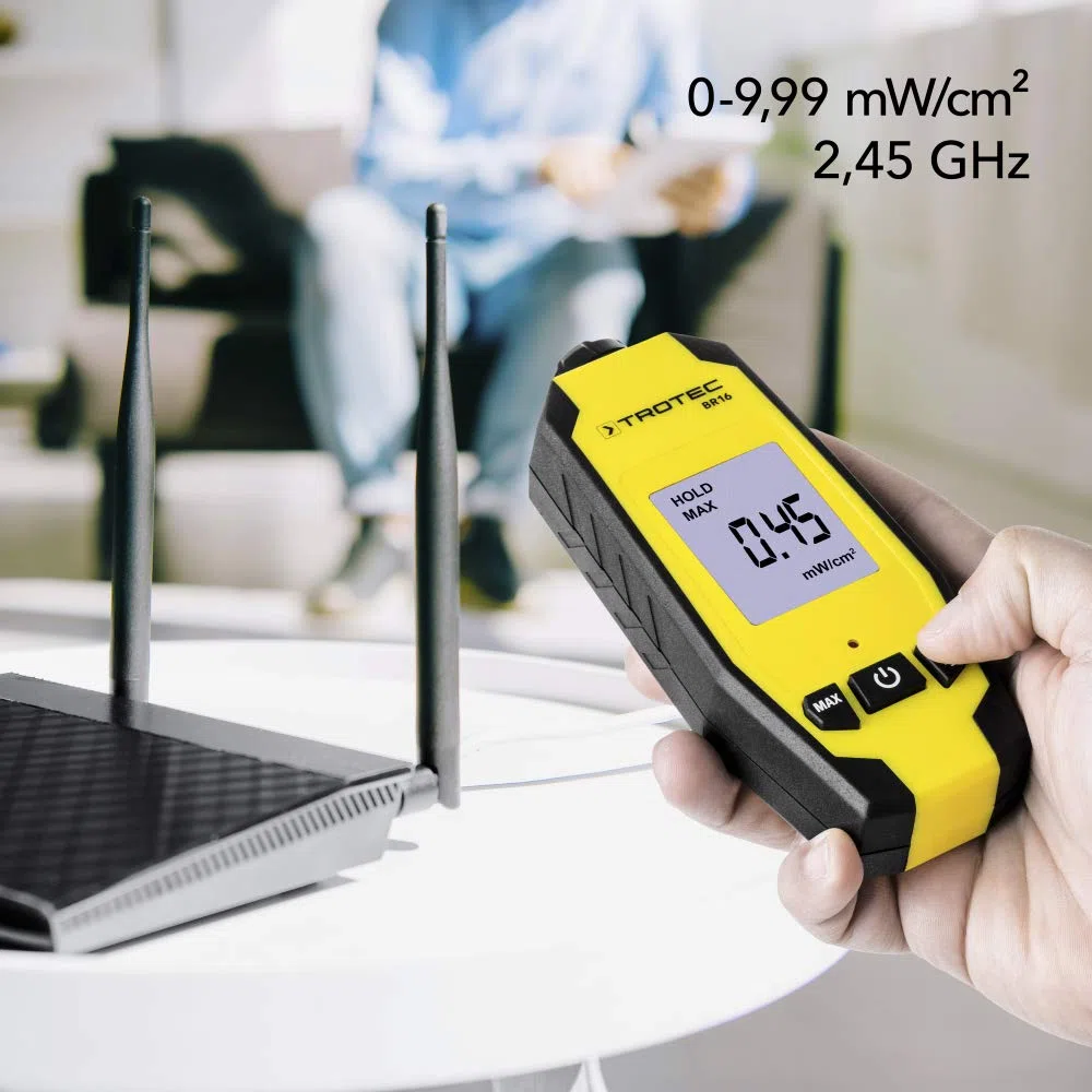 TROTEC BR16 Mikrowellen-Indikator digitaler Strahlungsdetektor Messgerät 0-9,99 mW/cm²