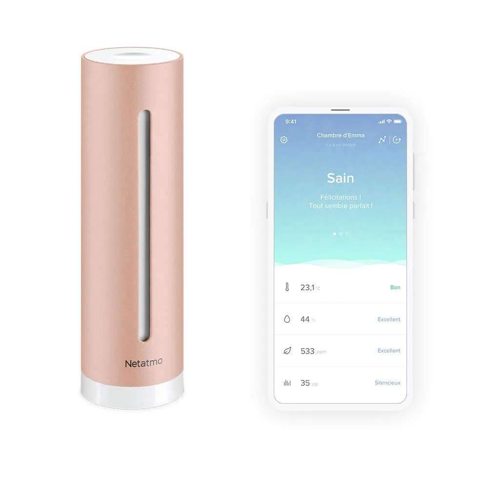 Netatmo Smarter Raumluftsensor CO2-Sensor Temperatur Luftfeuchtigkeit Geräusch NHC-EC