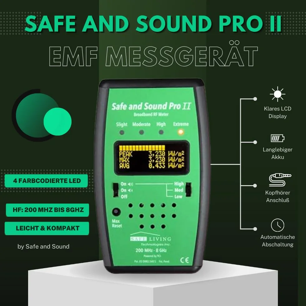 Safe & Sound Pro II HF-Detektor EMF-Messgerät elektromagnetische Strahlung