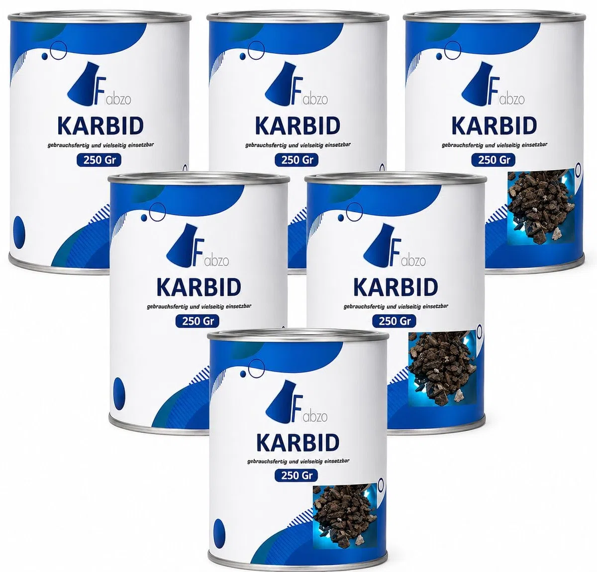 (Varianten 0,5kg-3Kg) Karbit (Kabit Kabitt karbitt Karbit Karbid Steine) nur 6% Staubanteil lang anhaltendes Gas (Karbid Lamp Lab Nr.26398837)(24h Sofort - Versand (6x250gr)