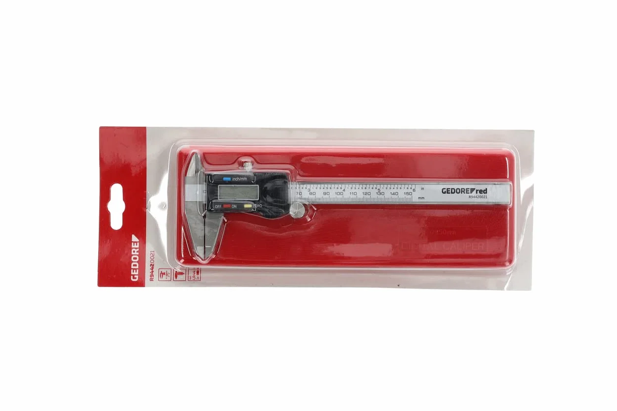 GEDORE red digitaler Messschieber, mm/Zoll-Anzeige, Messbereich: 153 mm, 6", Außen-/Innen-/Stufen-/Tiefenmessung, R94420021