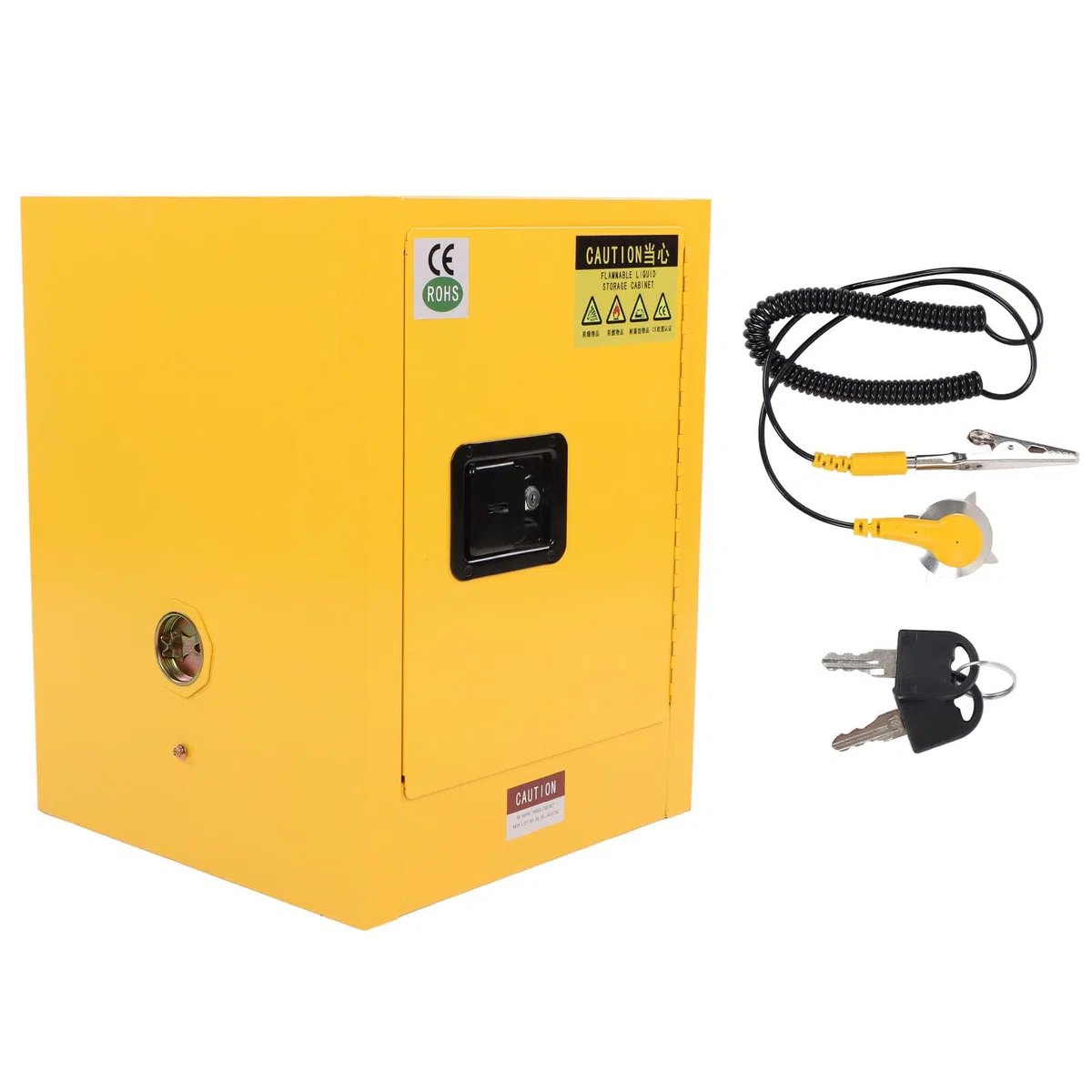 Cocoarm Gelber Industrie-Sicherheitsschrank, Feuerfester, Explosionsgeschützter Schrank, Auslaufsicherer Lagerschrank für Brennbare Stoffe, 56 X 43 X 43 cm