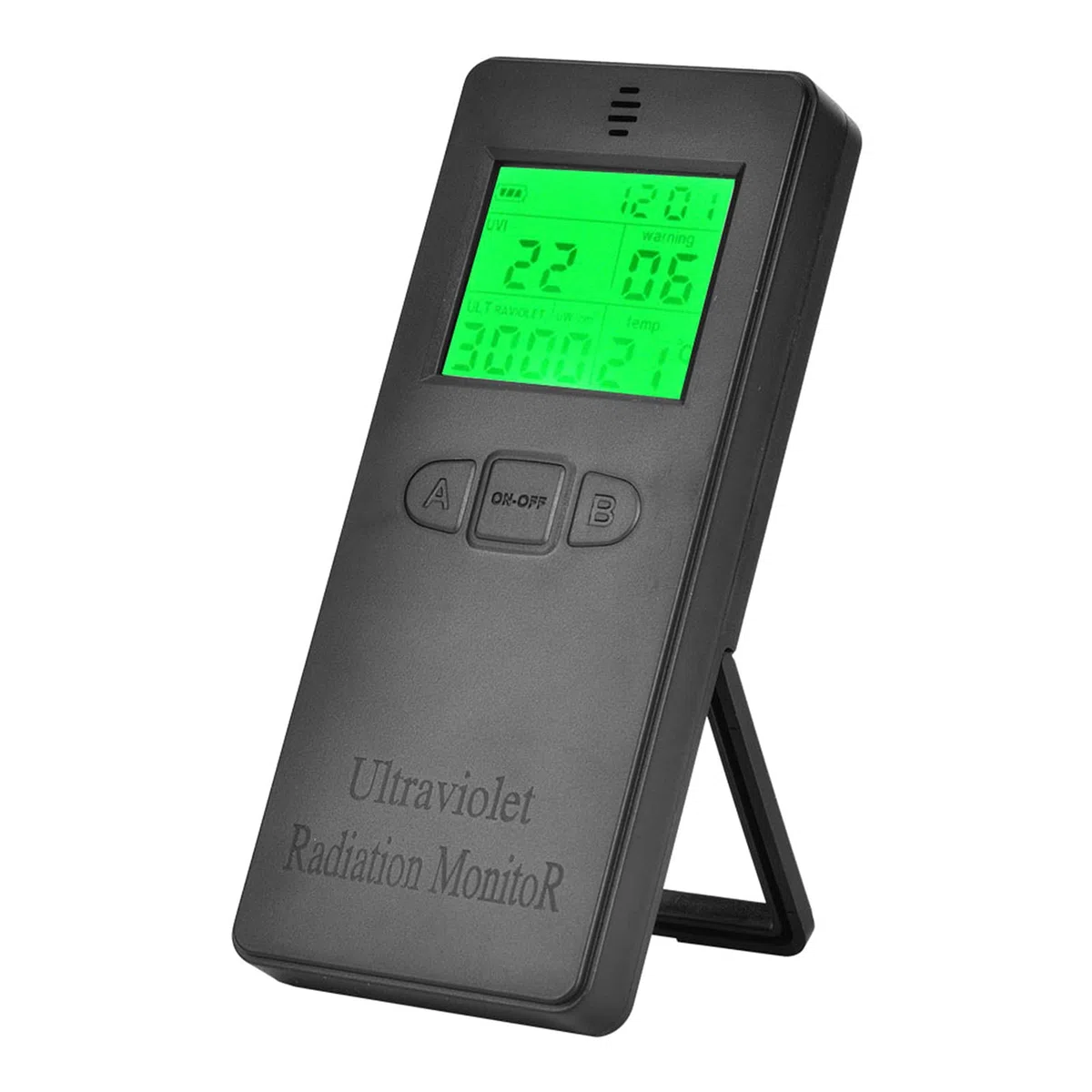 UV-Tester, LCD Tragbarer Digitaler UV-Strahlungsdetektor UV-UVI-Messgerät Tester mit Temperaturanzeige