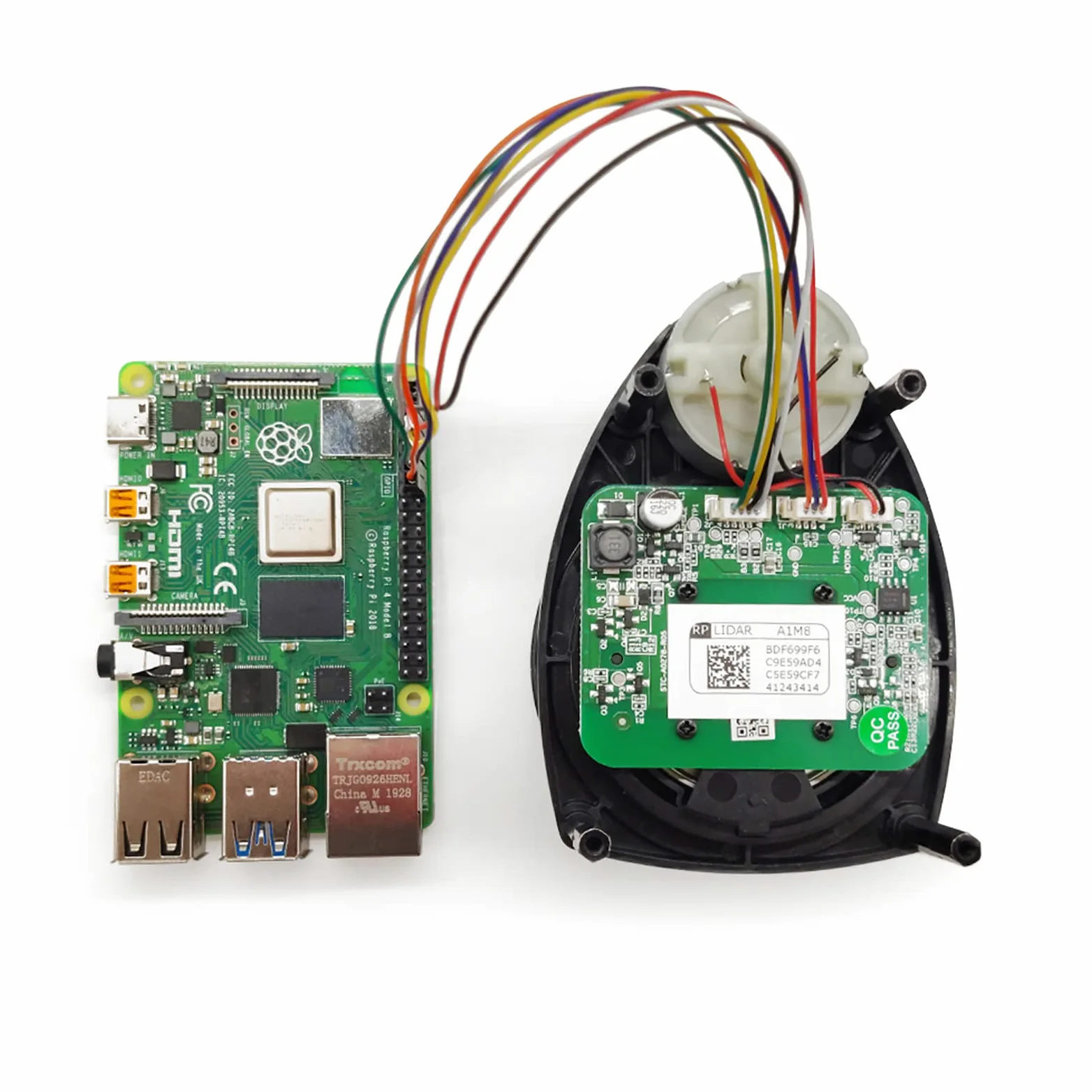 WayPonDEV RPLIDAR A1M8 Entfernungsmesser 2D 360 Grad 12 Meter Scanradius LIDAR-Sensorscanner zur Vermeidung von Hindernissen und Navigation von Robotern