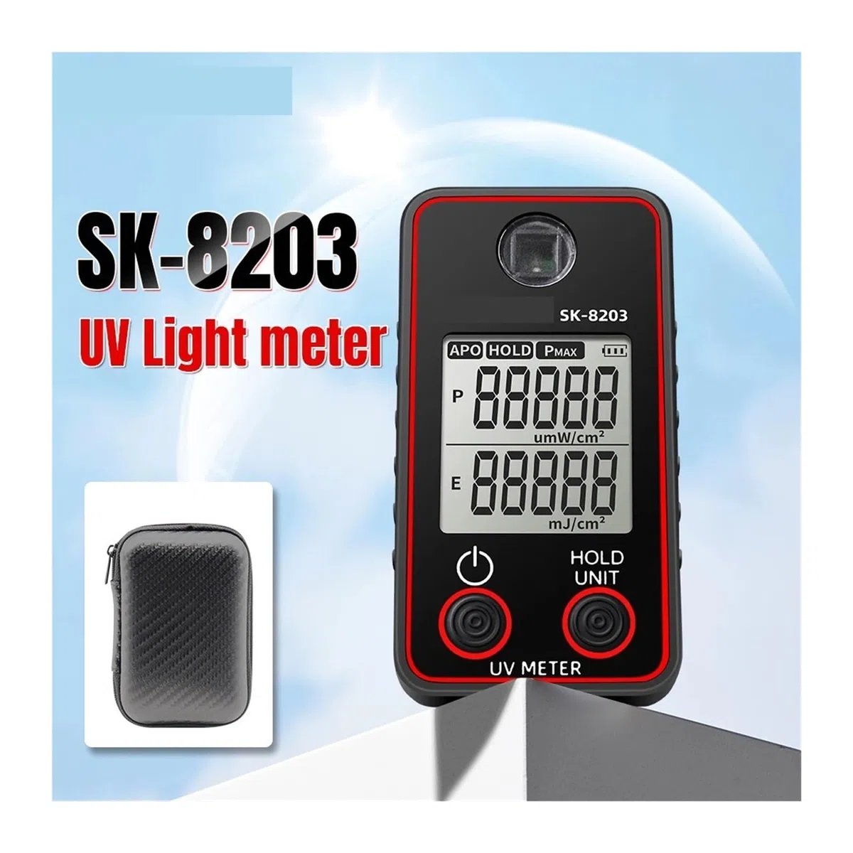 UV-Messgerät, Digitales UV-Illuminometer, professioneller UV-Tester, Ultraviolettmessrät, UVB-Messung, tragbarer Photometer, Uveometro-Detektor,Kalibrierte Messwerte