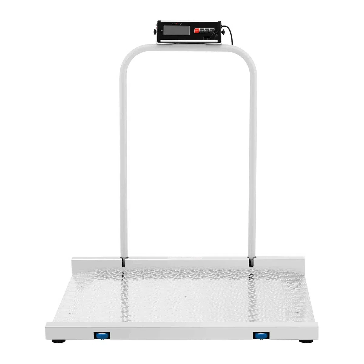 Steinberg Systems SBS Bodenwaage 300 kg / 100 g 100 x 95 cm Aluminium-Wiegefläche LCD mit Hintergrundbeleuchtung angeschrägte Seiten Tarieren, Halten, Nullsetzen Einheitenwechsel RS232 Durchfahrwaage