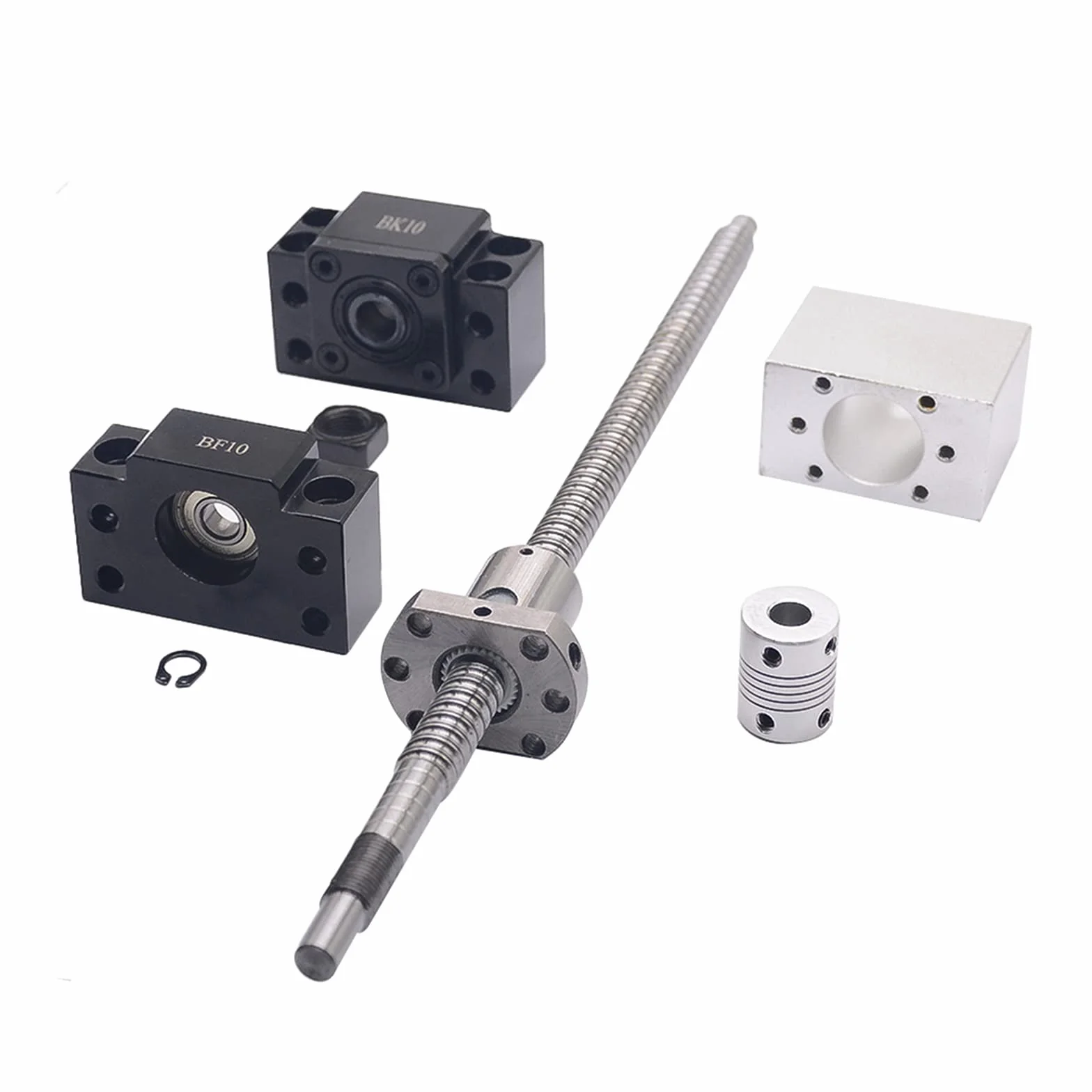 SFU1204 Kugelumlaufspindel Set 250mm Gewindespindel Edelstahl Kugelumlaufspindel mit BK10 / BF10 Unterstützung, Muttergehäuse und Kupplungssatz CNC Teile