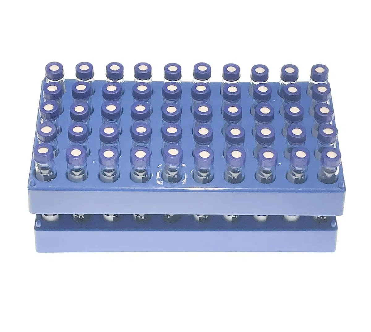 MUHWA HPLC Ampullen, 2 ml Labor Autosampler Ampullen mit 2 Gestell, Ampullen mit Schreibbereich und Skalierungen, Schraubverschluss, weißes PTFE und rotes Silikon Septa (transparent)