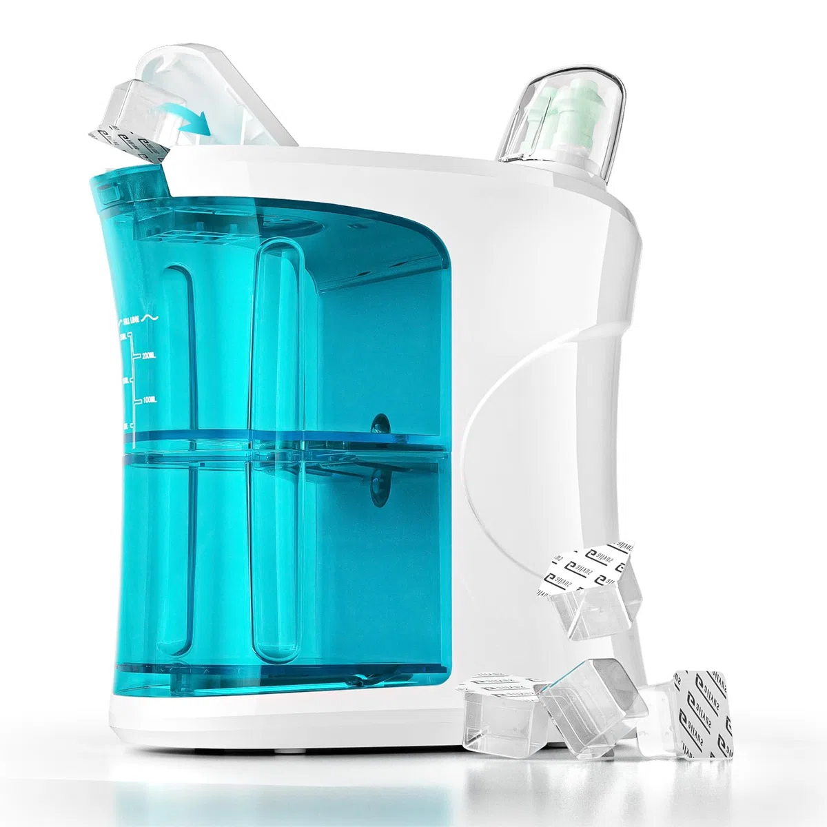 Elektrische Nasendusche Set für Erwachsene und Kinder – Nasenspülung mit Salz bei Sinusitis & Allergie – Tragbare Nasenspülkanne