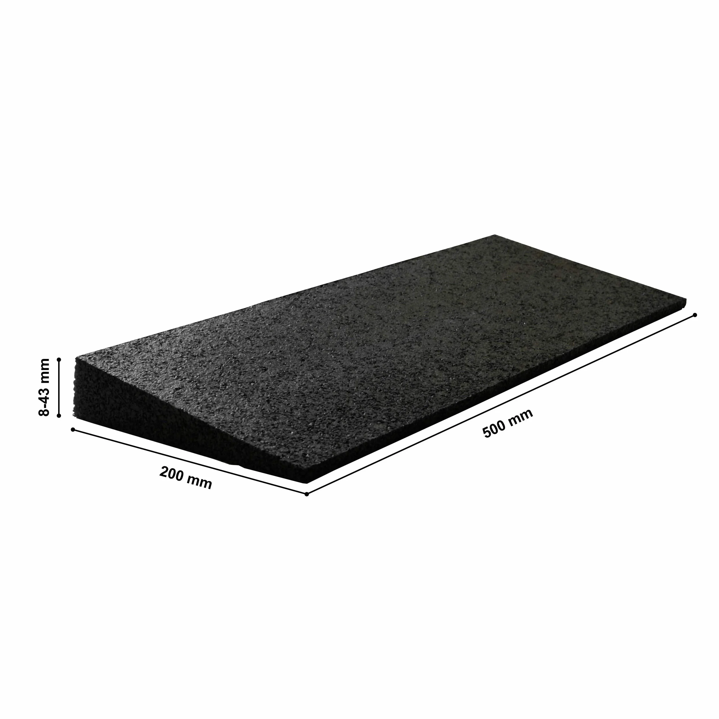 Bordsteinrampe Gummi LxBxH: 500x200x43 mm Set = 2 Stück schwarz (Rampe Gummikeil Rollstuhlrampe Auffahrrampe Auffahrkeil Auffahrhilfe Türschwellenrampe, Autorampe)