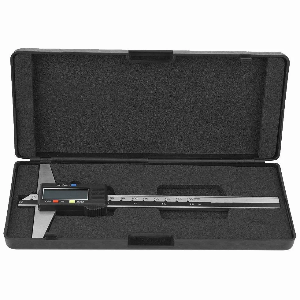 6 Zoll Digitales Tiefenmessgerät Edelstahl Digitales Höhenmessgerät Elektronisches Tiefenmess-Messschieberlineal mit 0-150 mm Messbereich 0,01 mm Präzision für DIY-Messungen