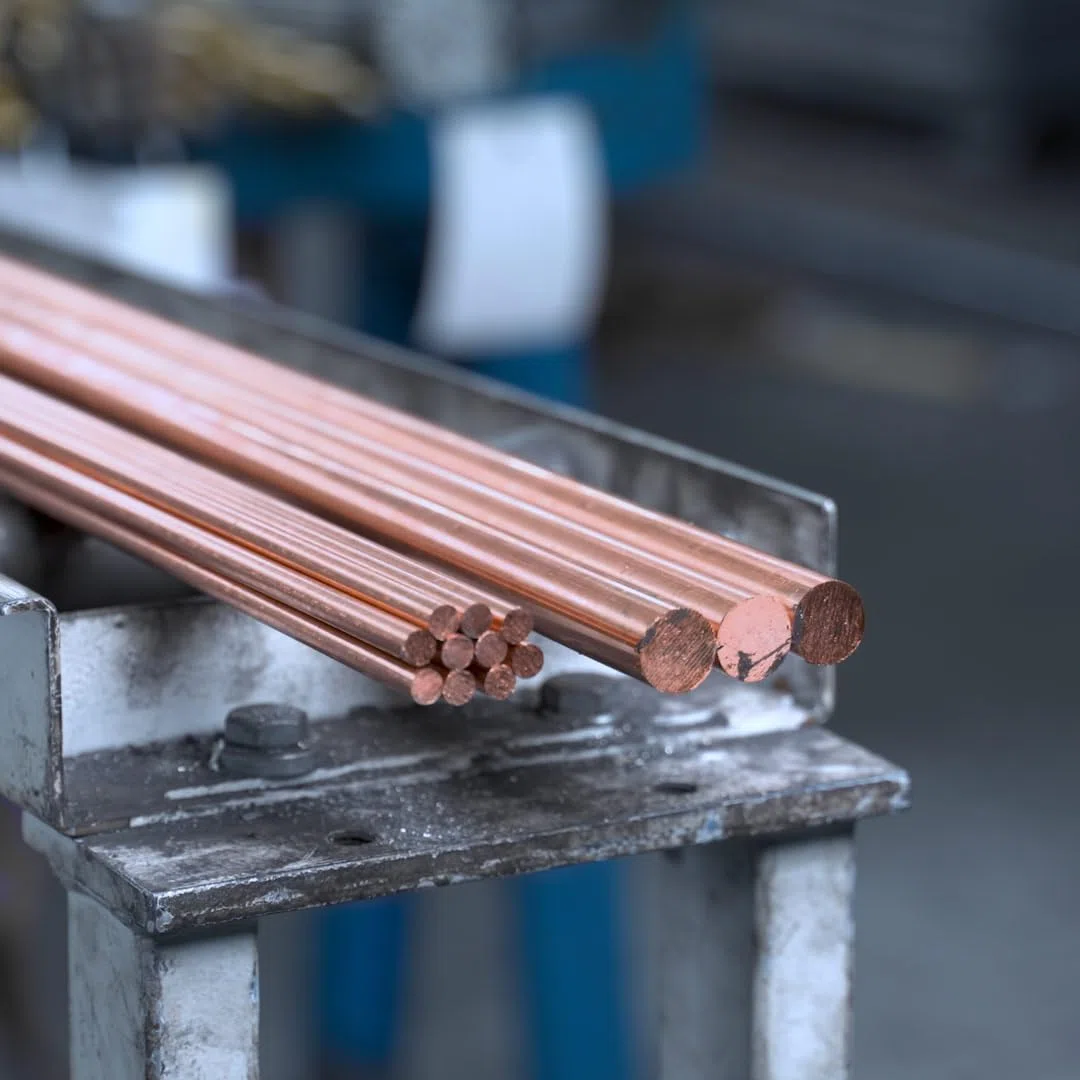 thyssenkrupp Kupfer Rundstab – Kupferstange Kupferstab Rundprofil Rundmaterial Vollmaterial – CW004A Cu-ETP – Ø 12 mm, 2000 mm Länge