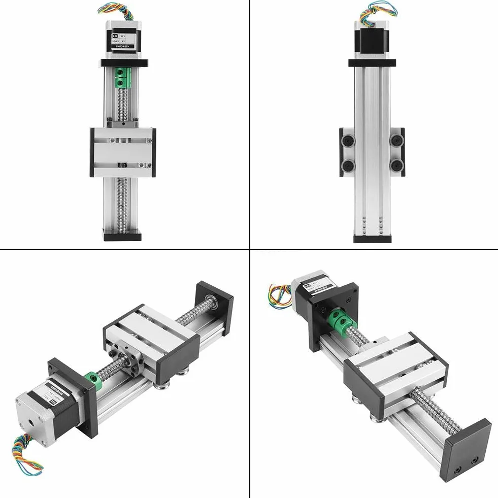 Kugelumlaufspindel Linearschlitten, 1204 Kugelumlaufspindel mit Schrittmotor Kugelumlaufspindel Hub Langtischantrieb mit Schrittmotor 100 mm Hub