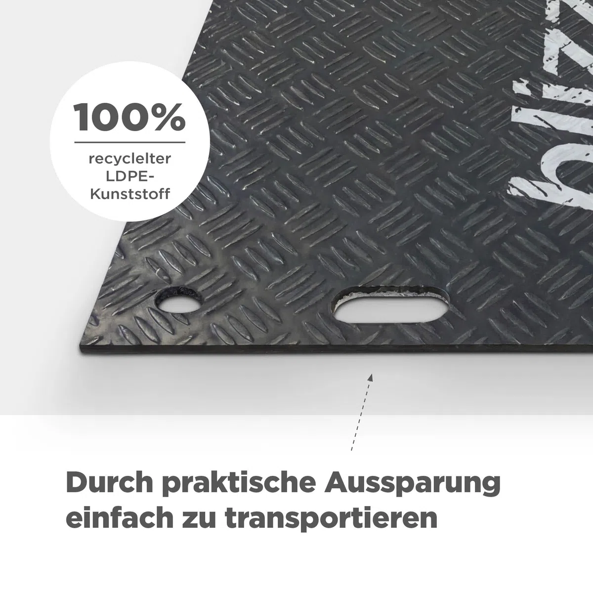 blizz-z Bodenschutzplatte flex Maße: 1,2 x 2,4 m x 12 mm (4 Stück) | Baggermatraze, Überfahrplatten bis 20 Tonnen Last | für Baustellen, Gärten, Events | Made in EU