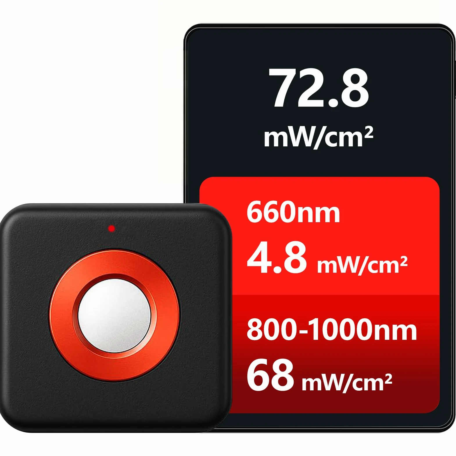 Hochpräzises LED-Phototherapie-Lichtmesser – Misst präzise die Bestrahlungsstärke von 660 nm Rotlicht und 850 nm Nahinfrarot (NIR)