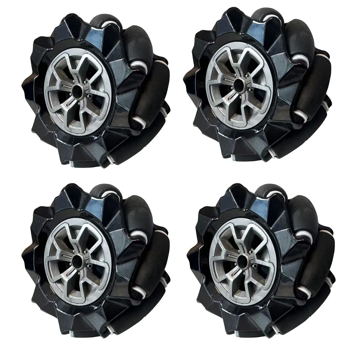 Mecanum Wheels Allrad-Räder omnidirektionale Räder mit Metallkupplung kompatibel mit Arduino Raspberry Pi Microbit AGV-Roboter DIY-Kit 80mm