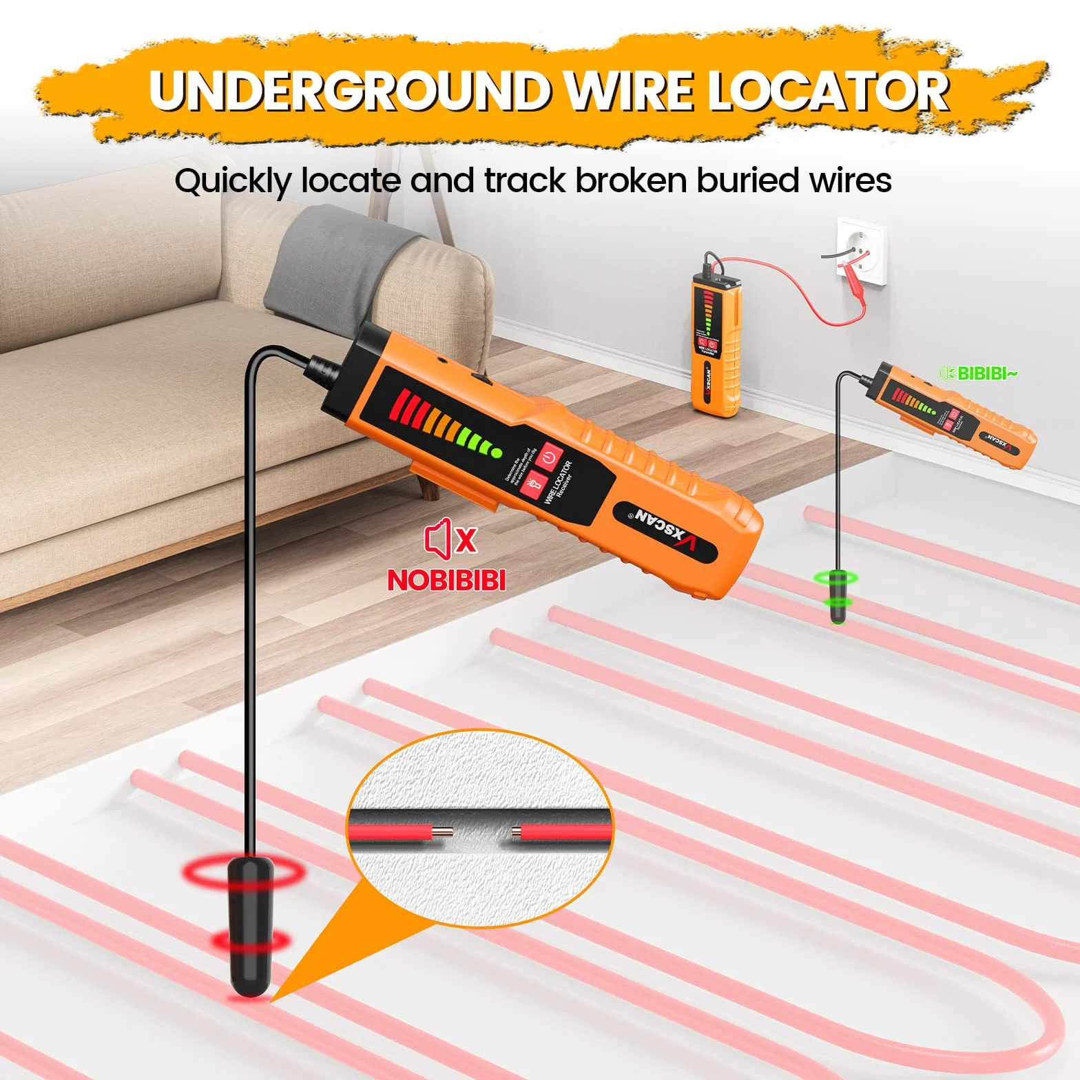 F04 Wire Tracer Tester mit Kopfhörer, Erdkabel Locator für Hundezaun Bewässerung