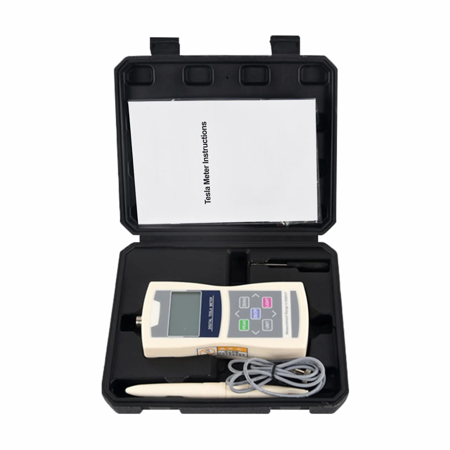 Digitales Tesla-Meter Gaussmeter 200mT 2000mT Hochpräzises Magnetfeld-Testgerät mit Hallsonden-Kunststoffbox