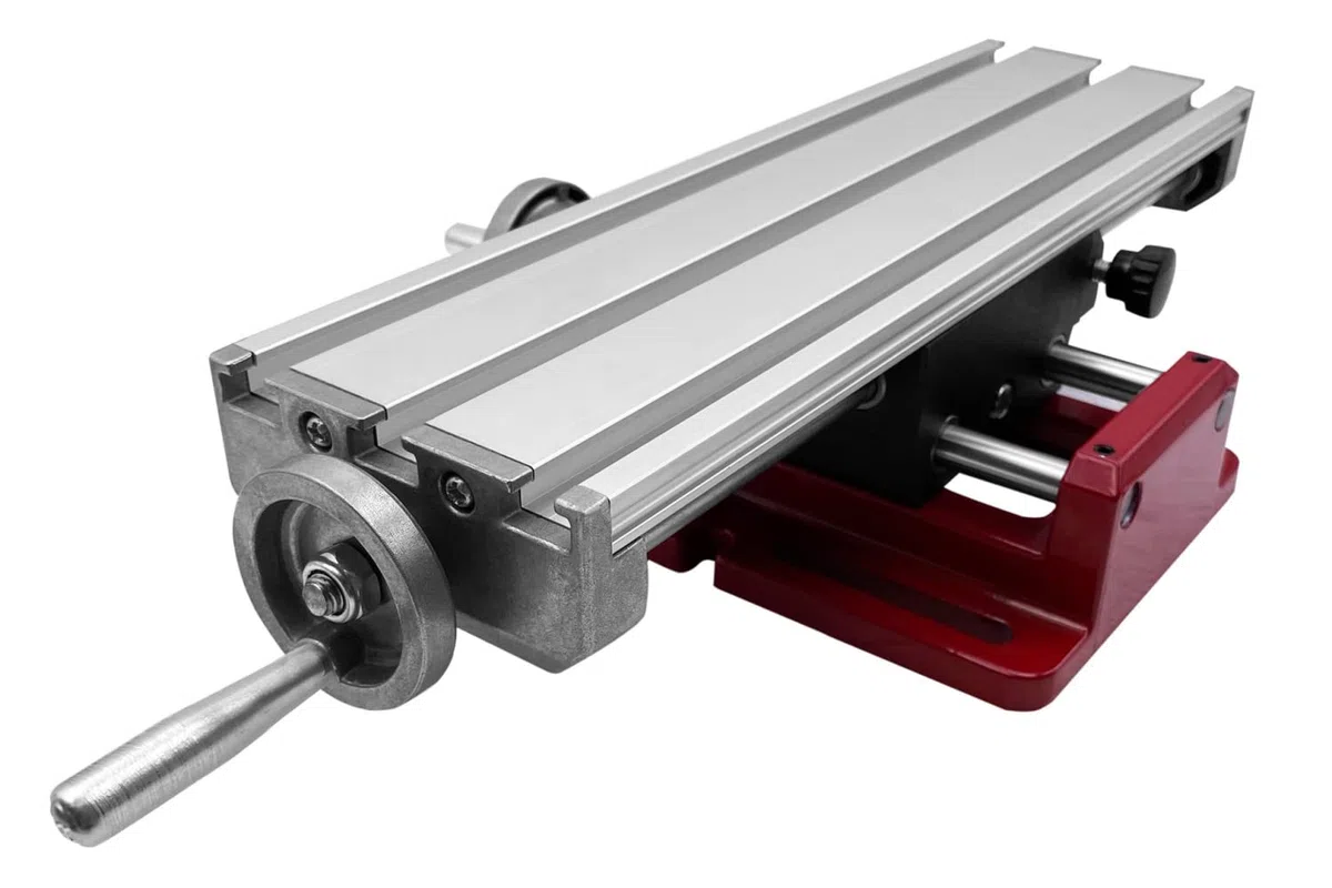 PAULIMOT Kreuztisch aus Aluminium 310 x 90 mm mit Rundsäulenführung