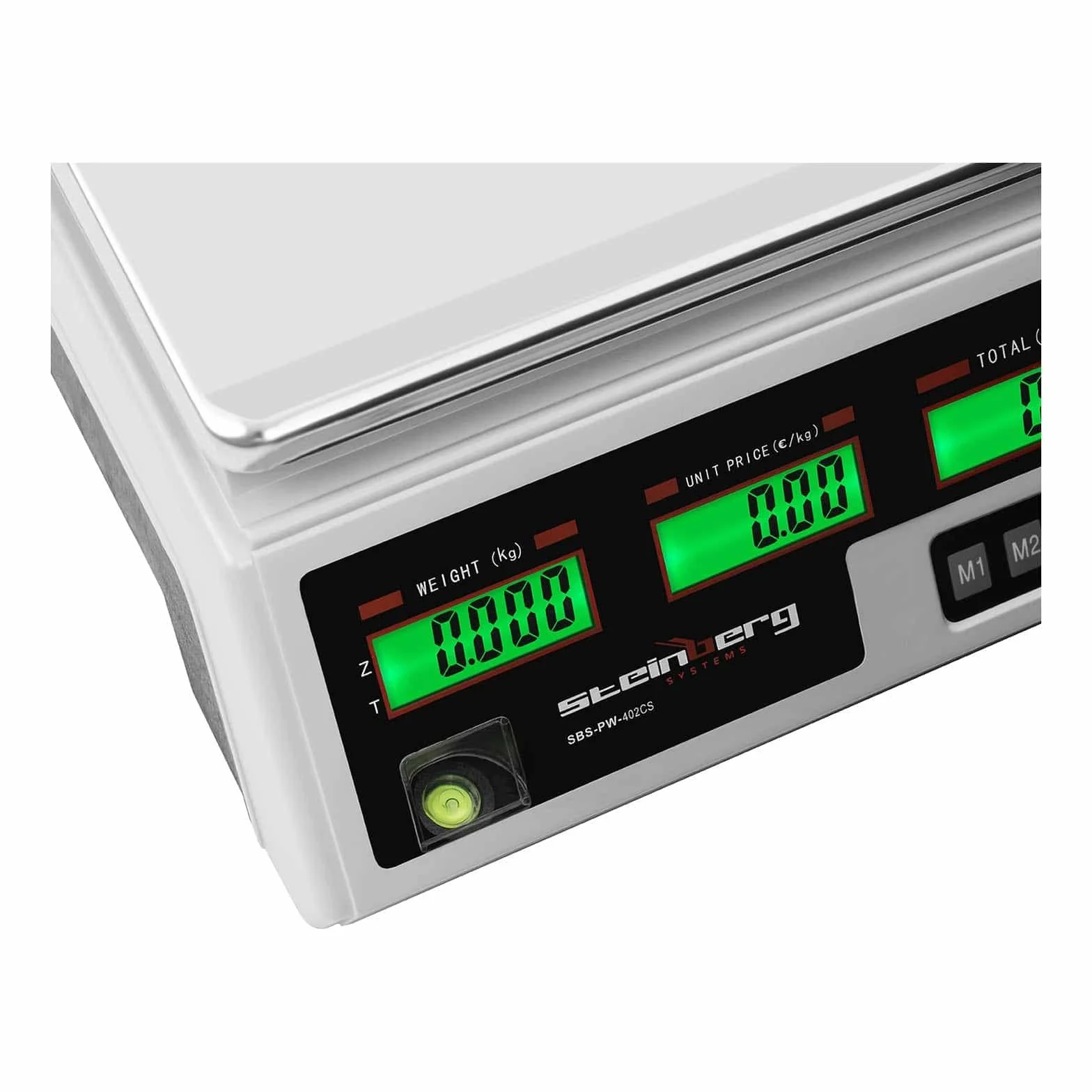 Steinberg Systems Kontrollwaage Tischwaage 40kg / 2g Digitalwaage (7 Speicherplätze, LCD-Display, integrierter Akku)