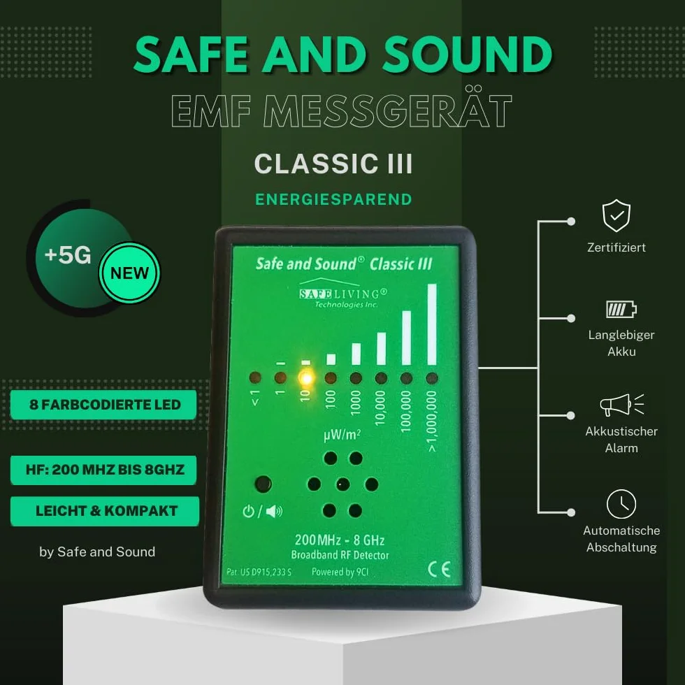 Safe and Sound Classic III HF-Detektor EMF-Messgerät elektromagnetische Strahlung 5G