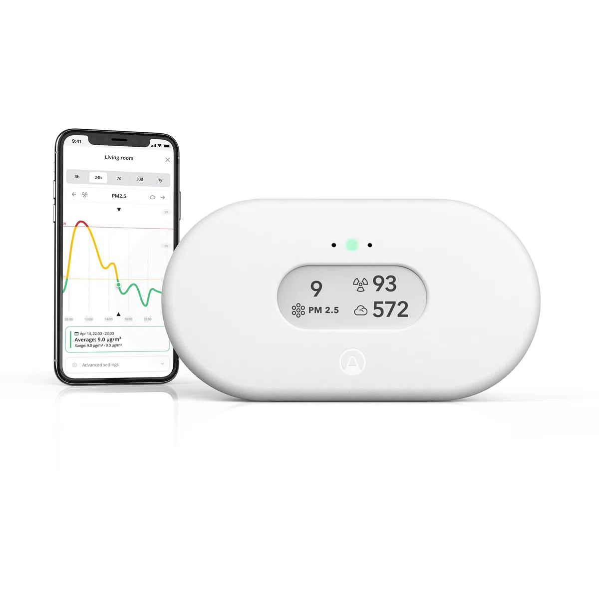 Airthings View Plus Radon Luftqualität Messgerät Feinstaub CO2 VOC